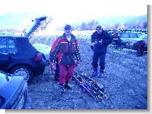 Tja, etwas wenig Schnee am Parkplatz